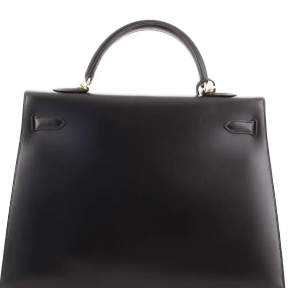 Hermès Kelly Handbag Noir Box Calf with Gold Hardware 35 - Picture 4 of 10